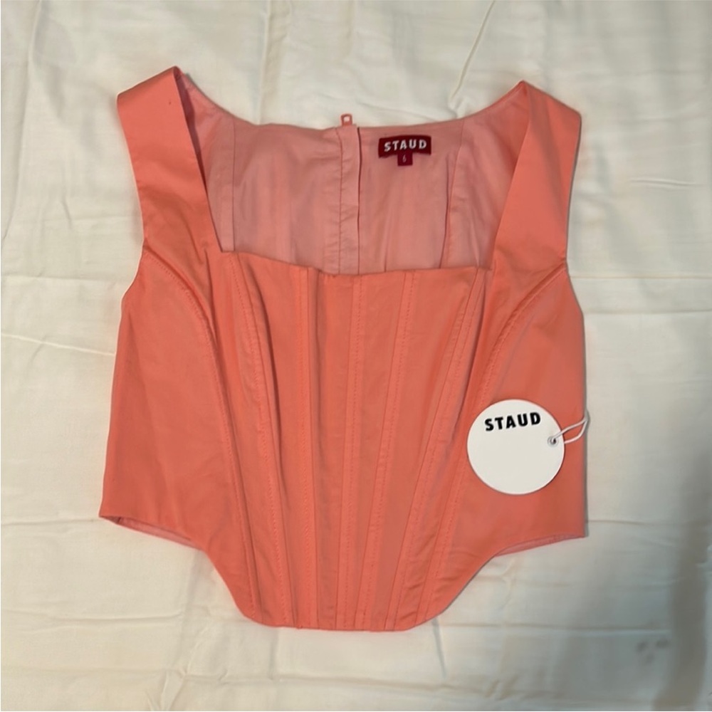 STAUD Alice top in grapefruit (Belly The Summer I turned pretty!)